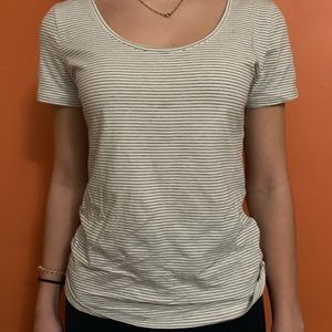 H&M Striped Basic Scoop Neck T